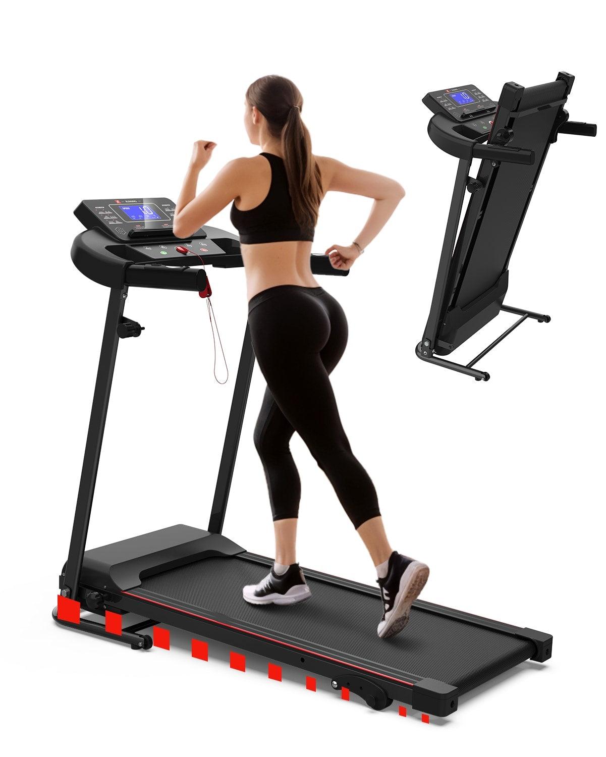 Foldable Treadmill - Compact and Quiet Running Machine with Incline