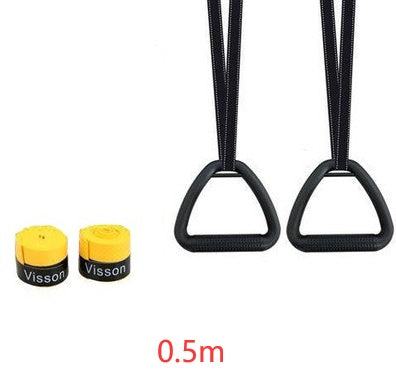 Multifunctional suspension training ring indoor and outdoor workouts.