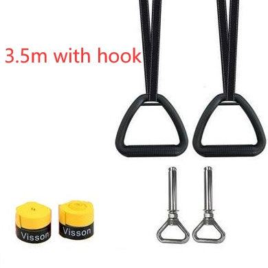 Multifunctional suspension training ring indoor and outdoor workouts.