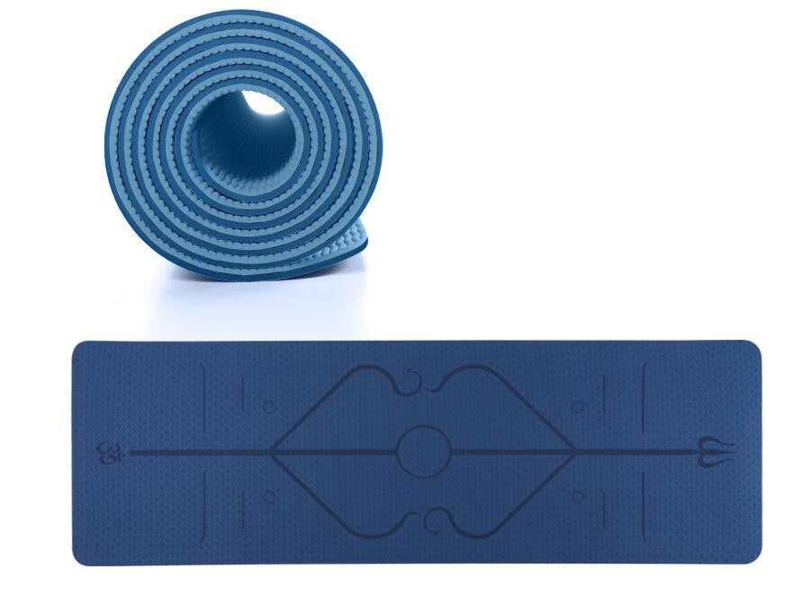TPE Yoga Mat Non Slip Carpet Environmental Fitness 183x61cm for Home.
