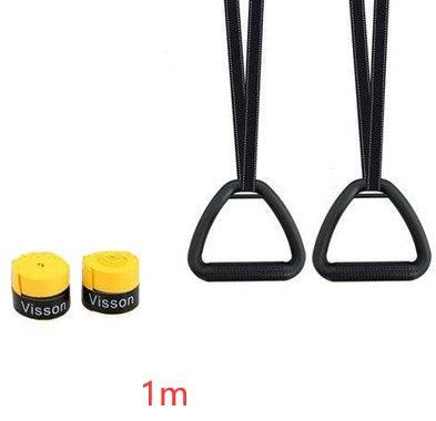 Multifunctional suspension training ring indoor and outdoor workouts.