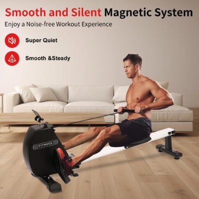 Rowing Machine 264 LBS | Foldable Home Rower Comfortable Seat Cushion