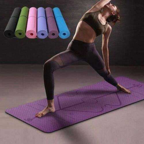 TPE Yoga Mat Non Slip Carpet Environmental Fitness 183x61cm for Home.