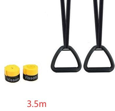 Multifunctional suspension training ring indoor and outdoor workouts.