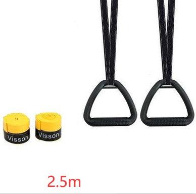 Multifunctional suspension training ring indoor and outdoor workouts.