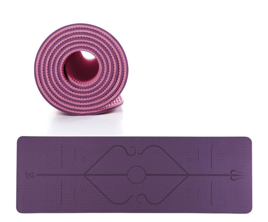 TPE Yoga Mat Non Slip Carpet Environmental Fitness 183x61cm for Home.
