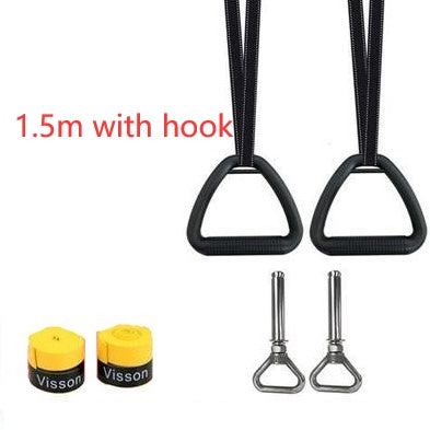 Multifunctional suspension training ring indoor and outdoor workouts.