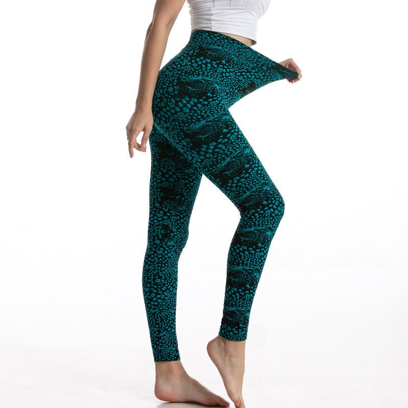 High Waist Leopard Print Leggings for Fitness & Style - Versatile Fit
