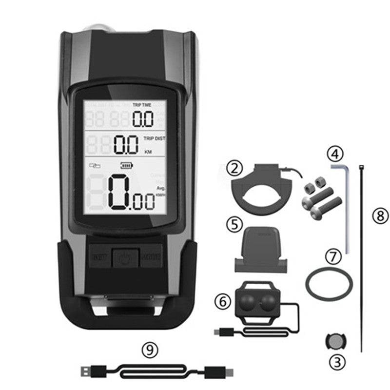 Bicycle Headlight Wireless Stopwatch Night Ride and Waterproof Bright.