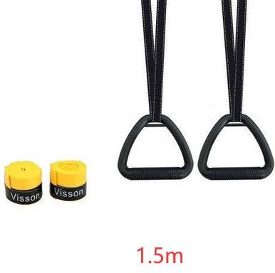 Multifunctional suspension training ring indoor and outdoor workouts.