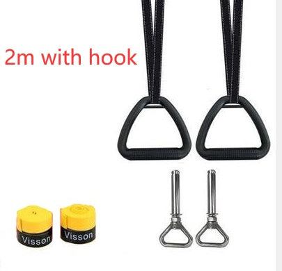 Multifunctional suspension training ring indoor and outdoor workouts.