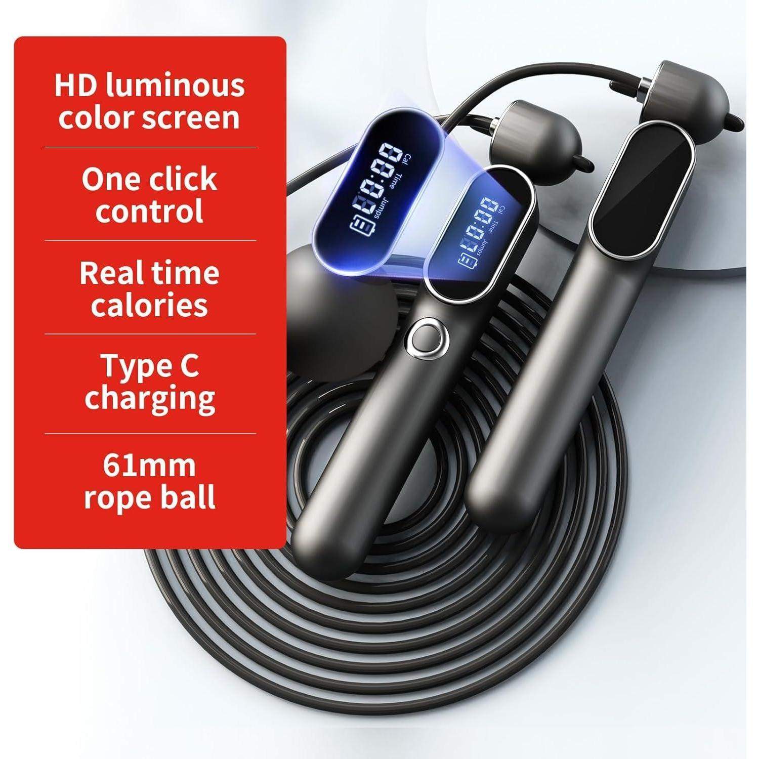 2 In 1 Adjustable Digital Cordless Jump Rope for Fitness & Training