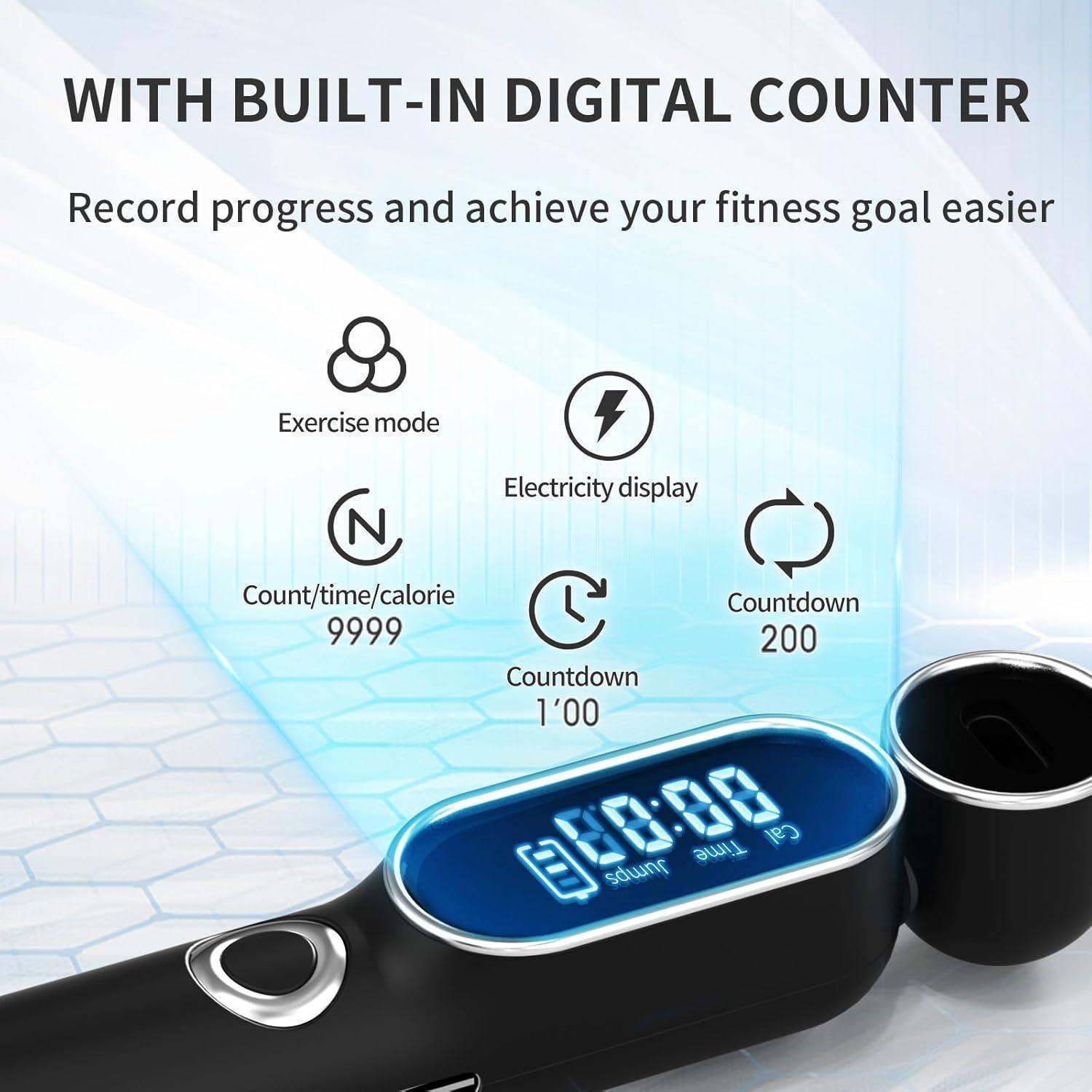 2 In 1 Adjustable Digital Cordless Jump Rope for Fitness & Training