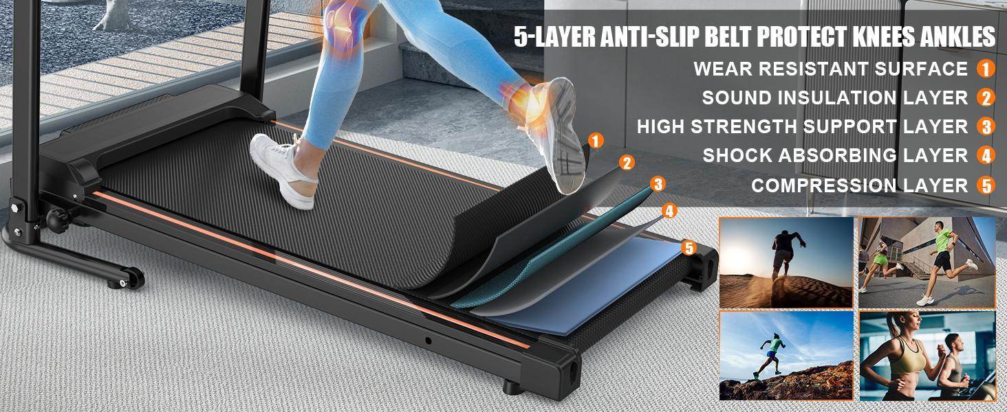 Foldable Portable Walking Machine Heavy-duty App Controlled Treadmill