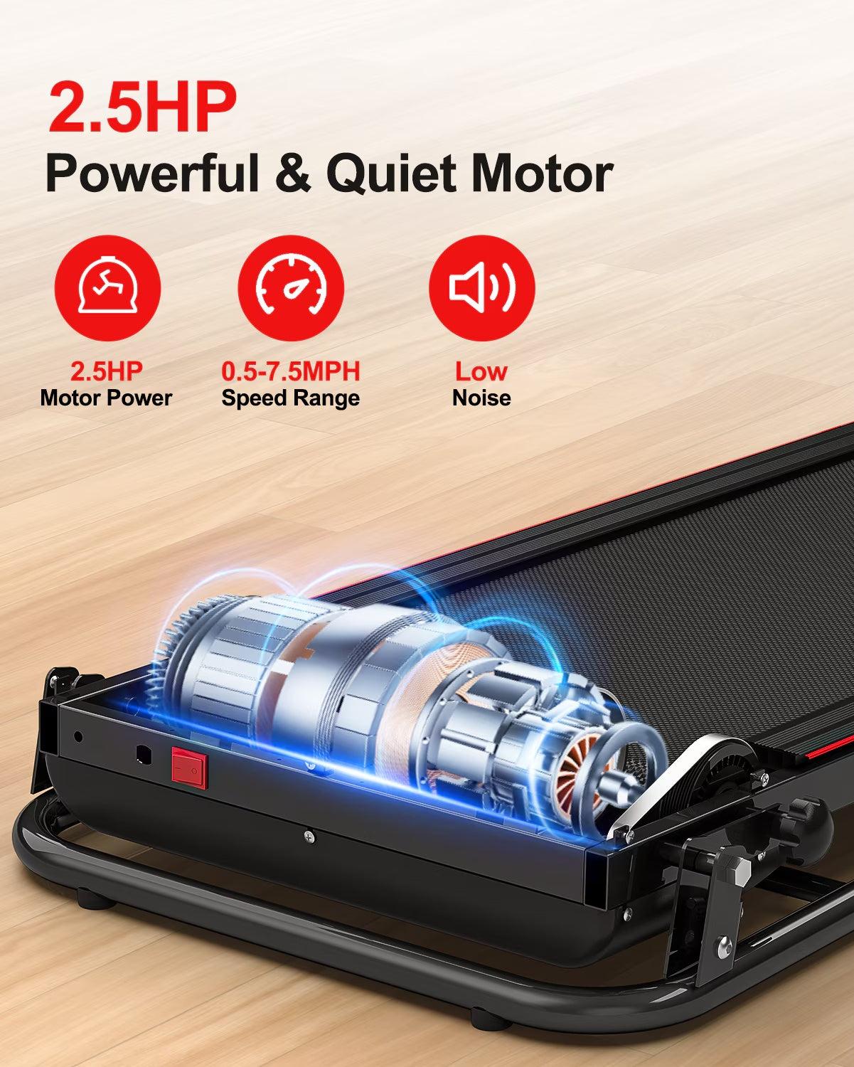 Foldable Treadmill - Compact and Quiet Running Machine with Incline