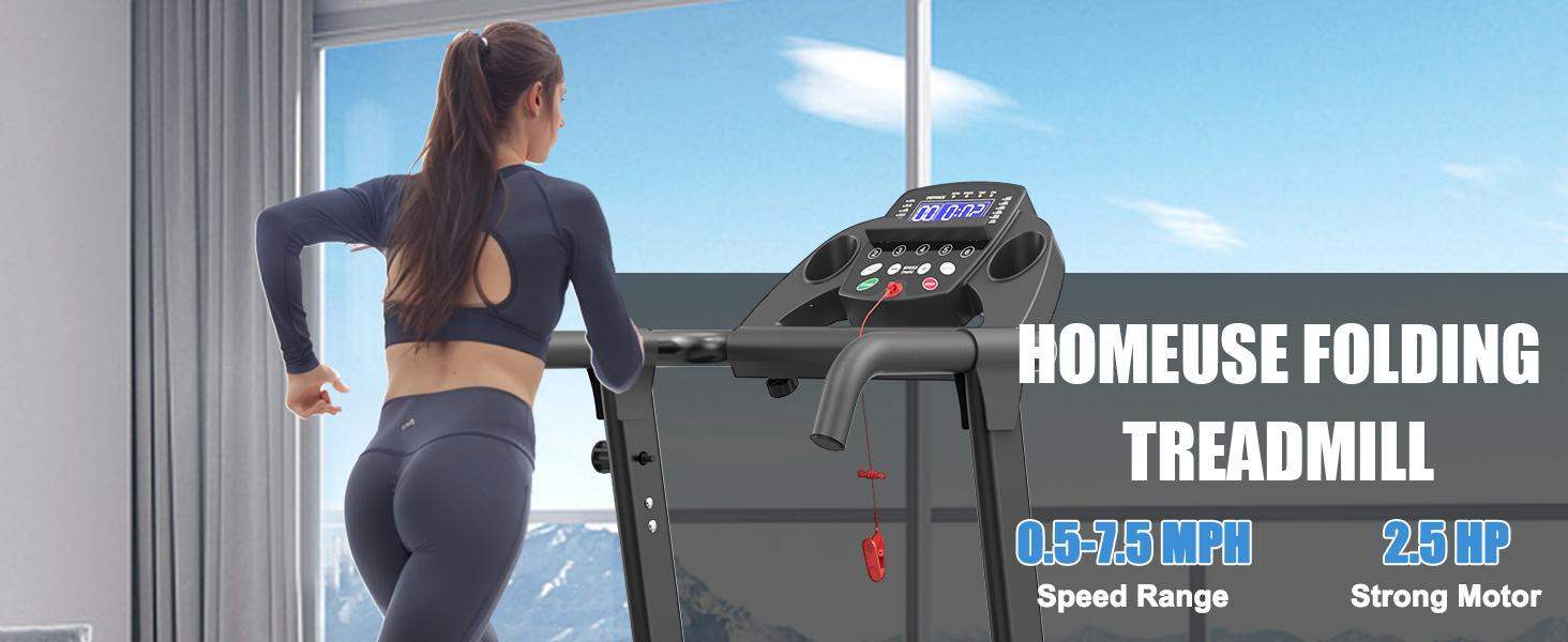 Foldable Portable Walking Machine Heavy-duty App Controlled Treadmill