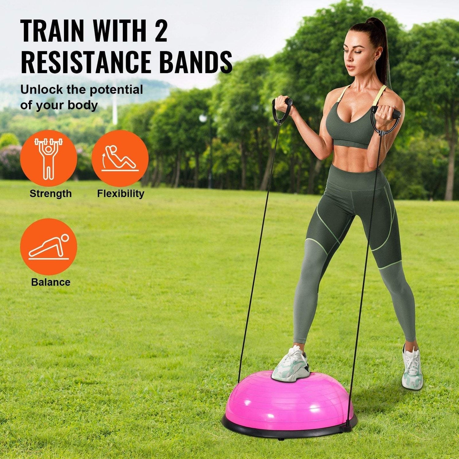 VEVOR Half Exercise Ball - 23 Inch Balance Trainer Full Body Workouts.