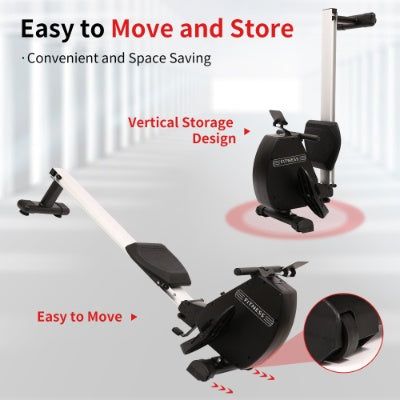 Rowing Machine 264 LBS | Foldable Home Rower Comfortable Seat Cushion