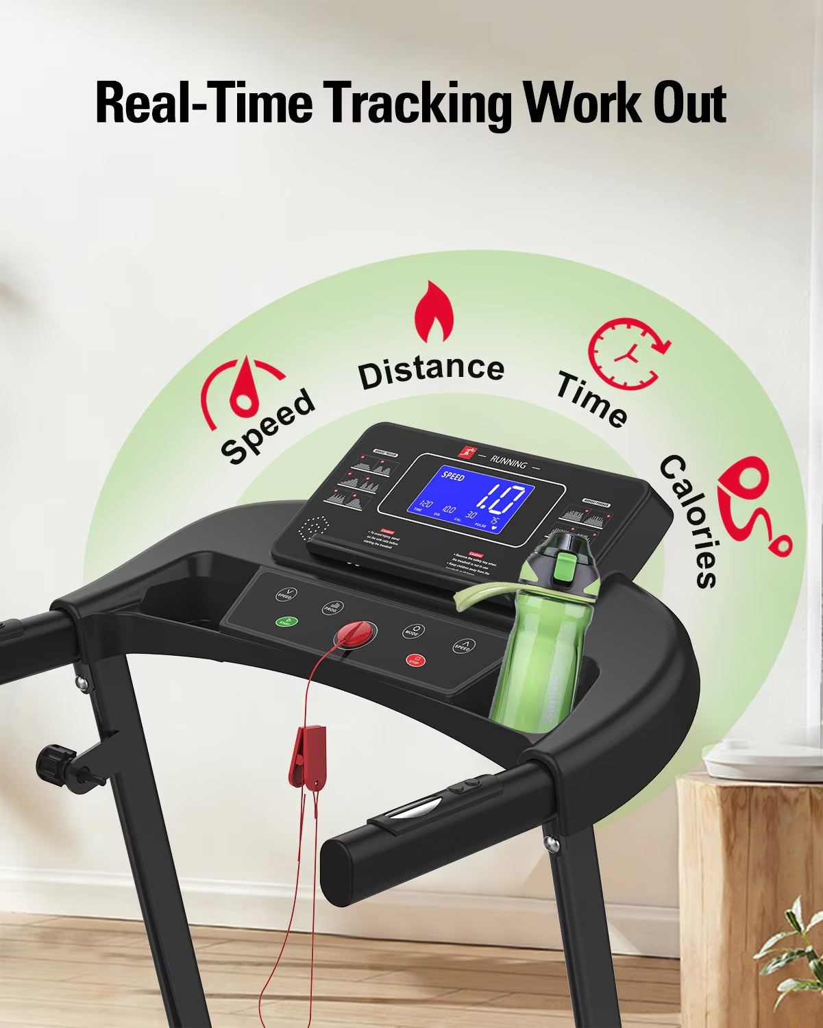 Foldable Treadmill - Compact and Quiet Running Machine with Incline
